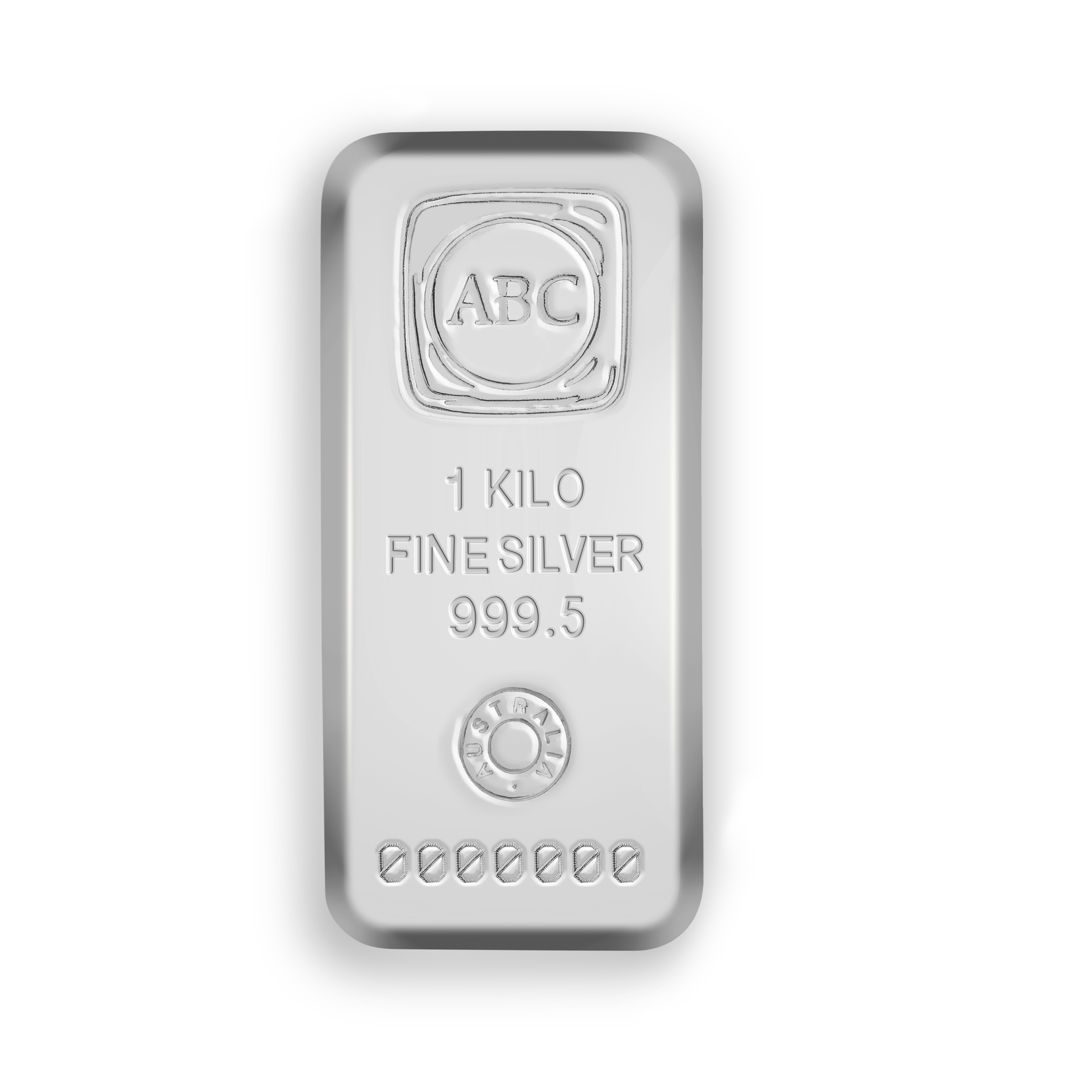 1kg ABC Silver Cast Bar 999.5 Silver