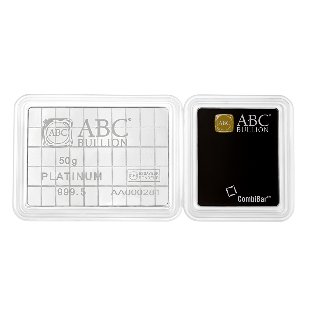 50x1g CombiBar ABC Platinum Minted 999.5 Platinum