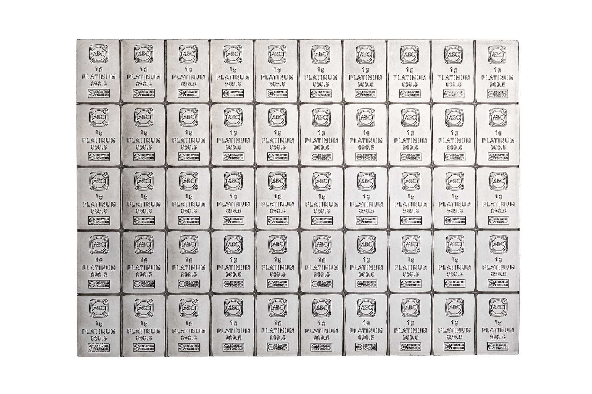50x1g CombiBar ABC Platinum Minted 999.5 Platinum 5 50x1g CombiBar ABC Platinum Minted 999.5 Platinum