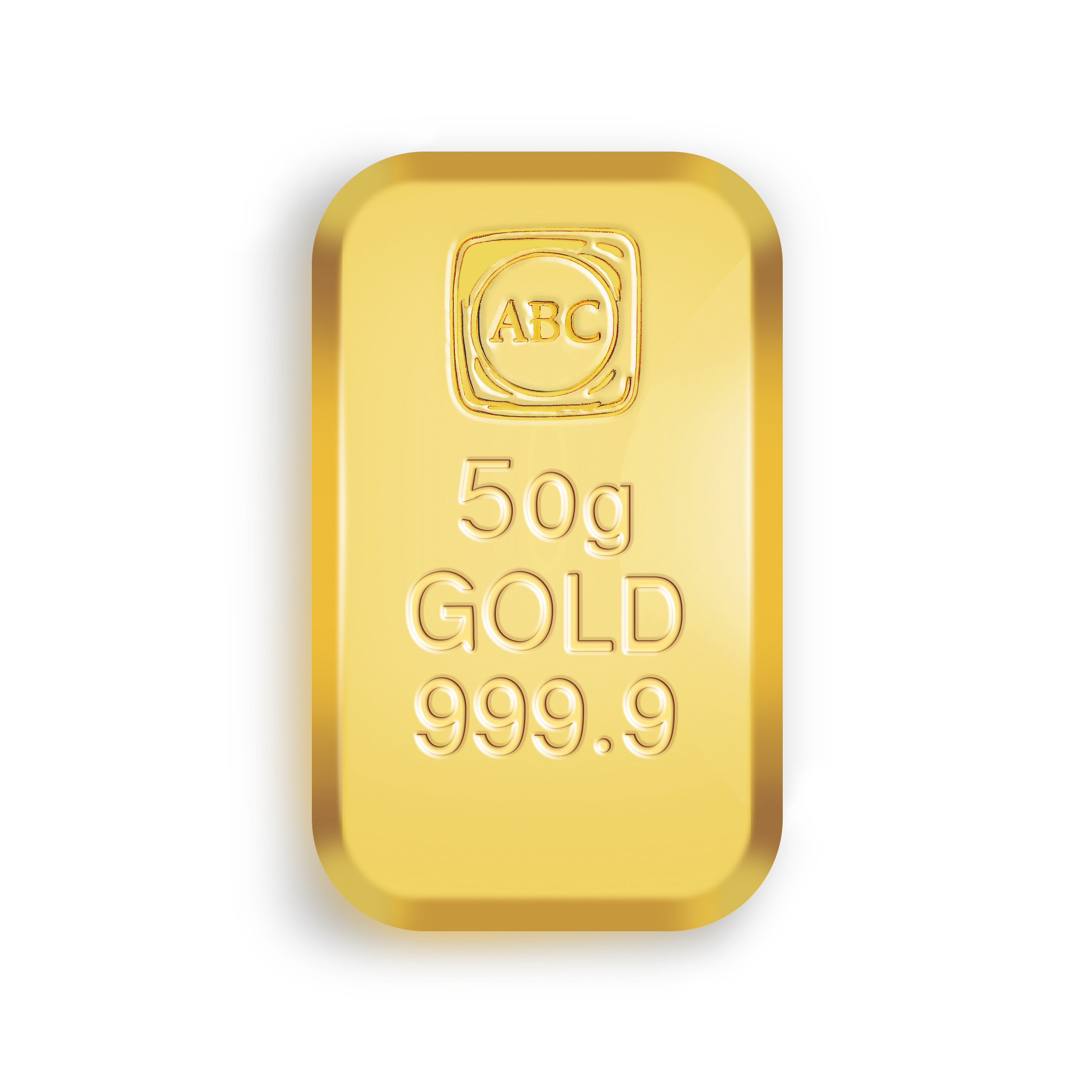 50gram ABC Gold Cast Bar 9999 Gold
