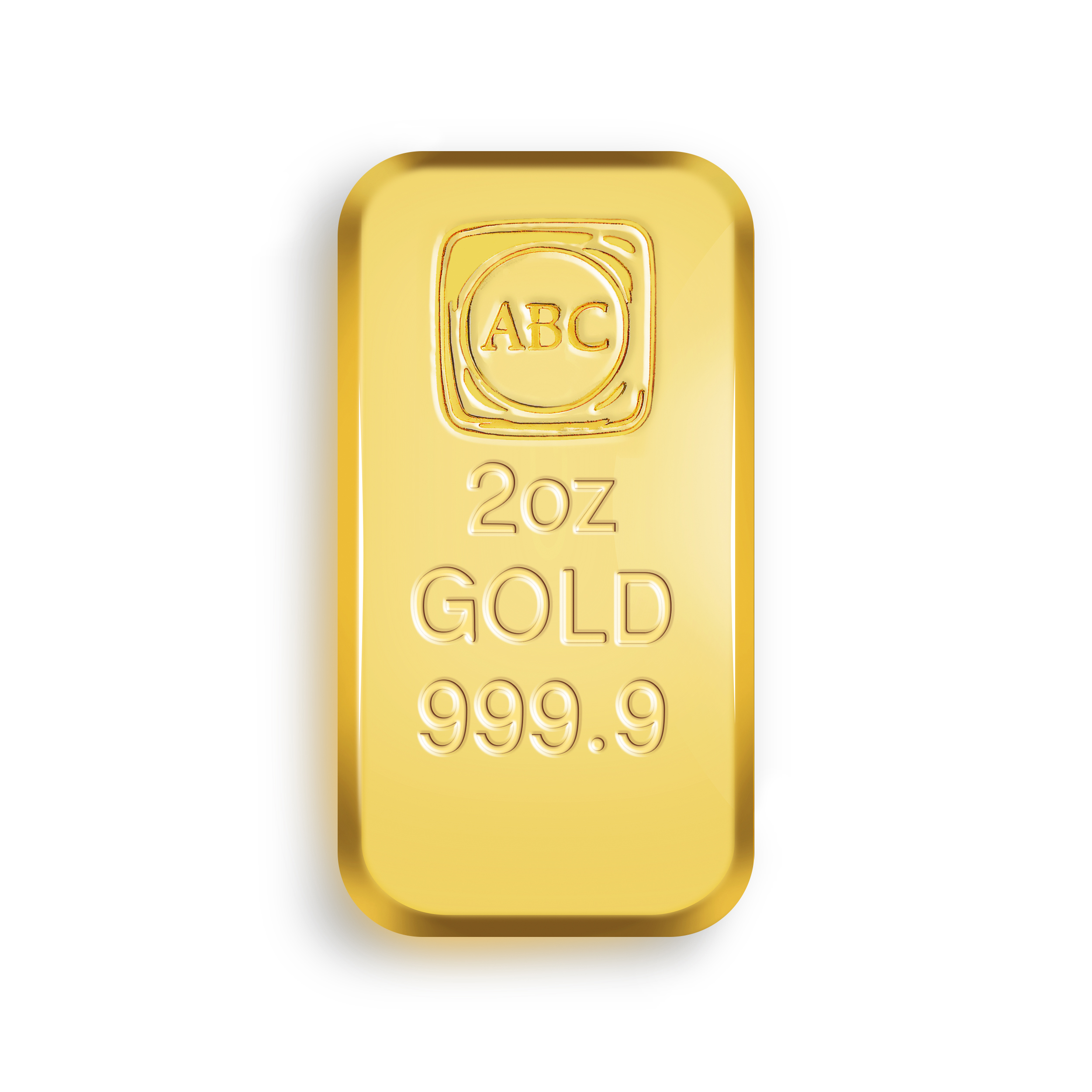 2oz ABC Gold Cast Bar 9999 Gold