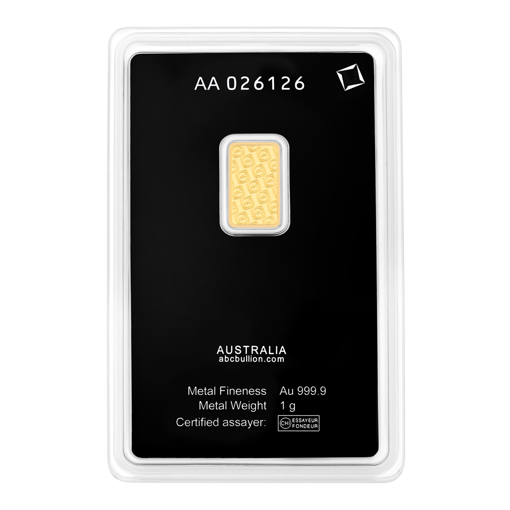 1g ABC Bullion Gold Minted Tablet 9999 Gold