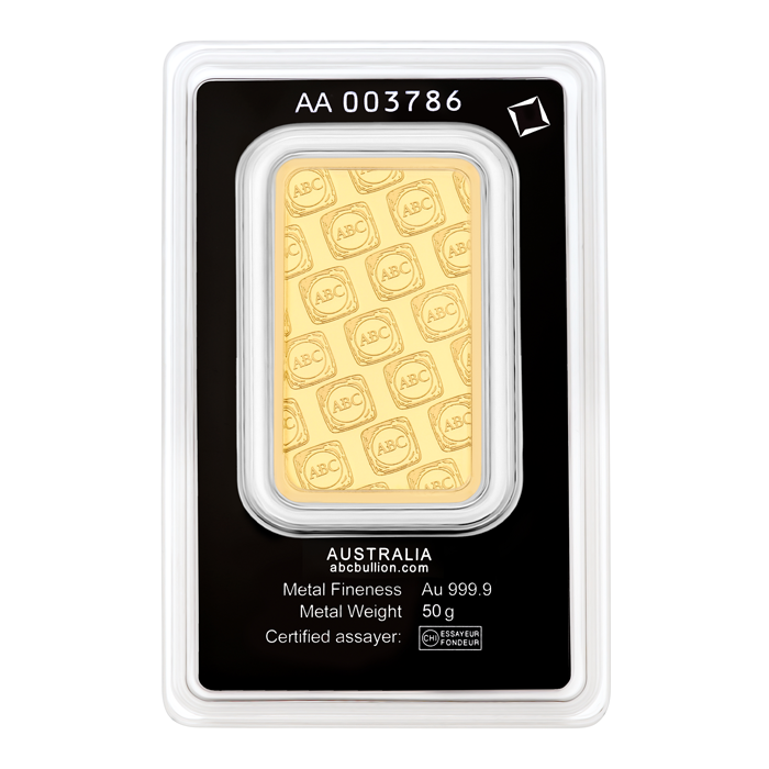 50g ABC Bullion Gold Minted Tablet 9999 Gold
