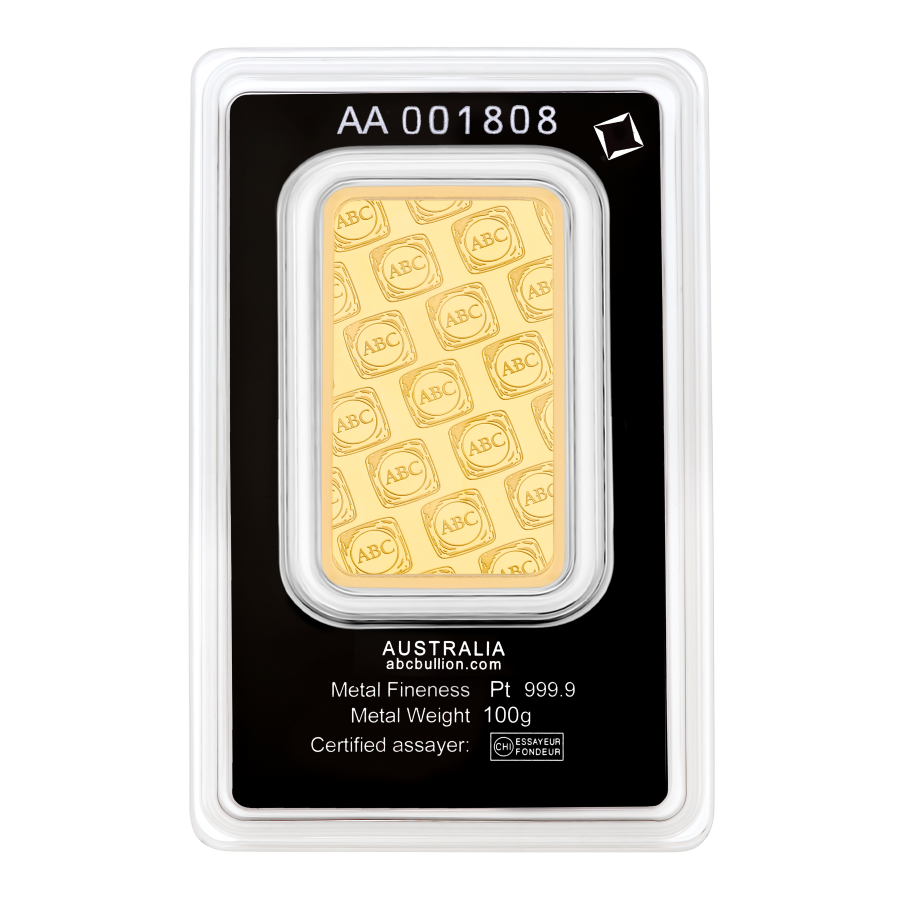 100g ABC Bullion Gold Minted Tablet 9999 Gold
