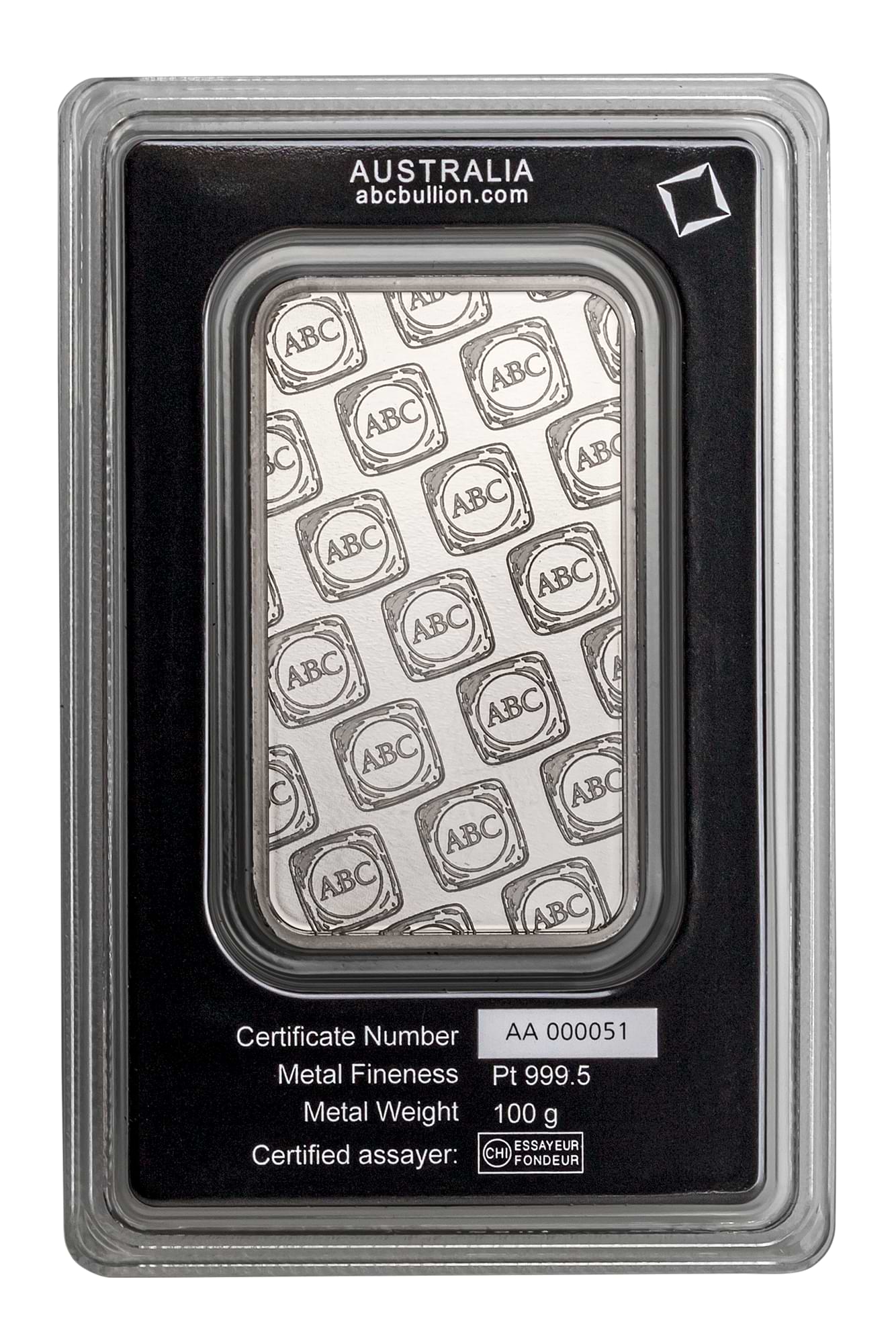 100g ABC Platinum Minted Tablet 999.5 Platinum 4 100g ABC Platinum Minted Tablet 999.5 Platinum