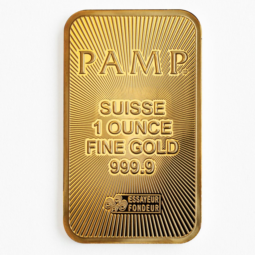 1oz PAMP Suisse Gold Minted bar 9999 Gold