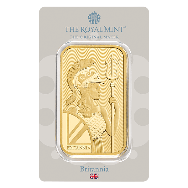 100g Britannia Gold Minted bar 9999 Gold