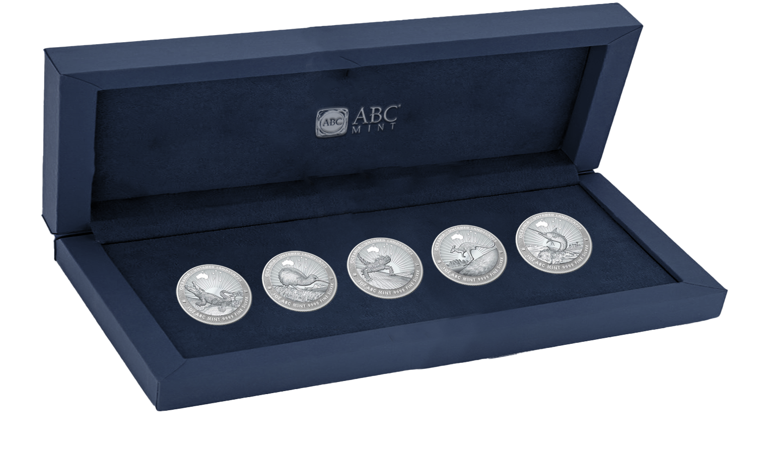 Boxed set of 5 x 1oz Silver Coins Untamed Landscape series Silver