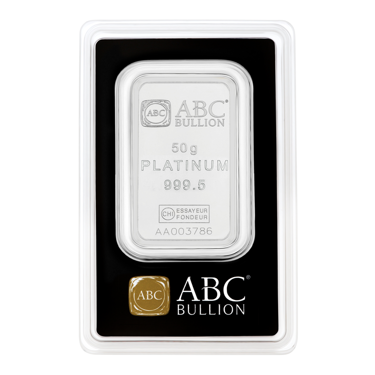 50g ABC Platinum Minted Tablet 999.5 Platinum